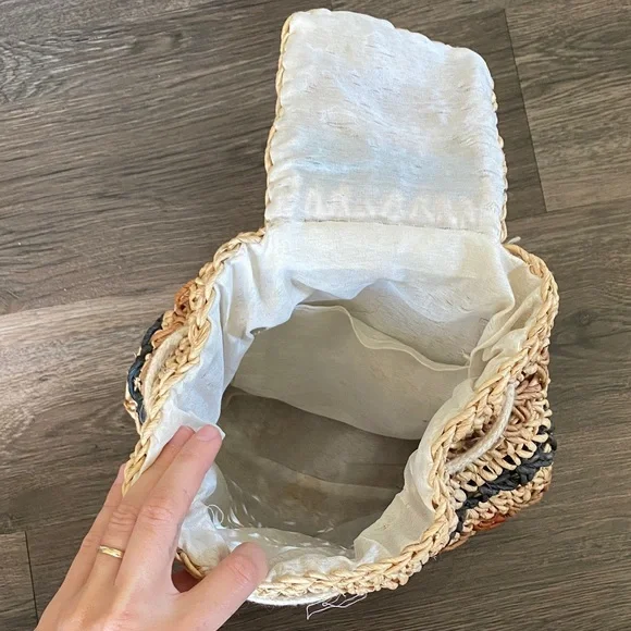 Handcrafted Woven Straw Tote Bag - Multicolor - Picture 3 of 3